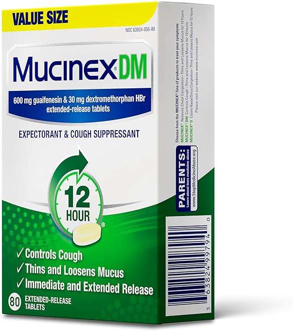 Mucinex DM 12Hr Chest Congestion & Cough Medicine for Adults, Cold and Cough Medicine for Excess Mucus Relief, 600 mg Guaifenesin & 30 mg Dextromethorphan HBr, 80 Bi-Layer Tablets - Image 10