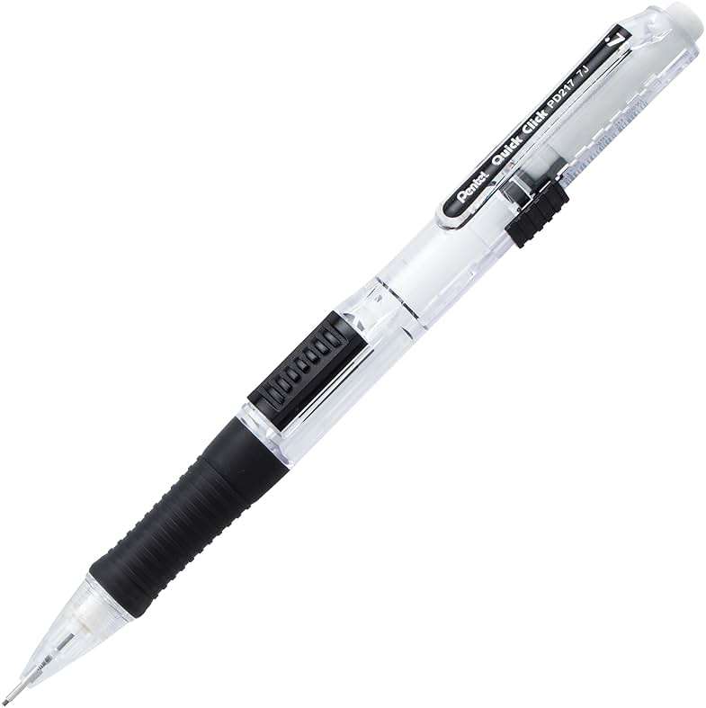 Pentel Quick Click Mechanical Pencil, (0.5mm), Includes Refill Lead and Erasers, Pack of 8 Pencils (PD215LEBP8) - Image 2