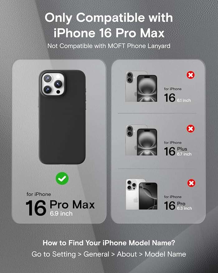 MOFT Snap Case MOVAS™ for iPhone 16 Pro Max Case, Compatible with MagSafe, Magnetic Premium Vegan Leather Phone Case with Smooth Feeling, Enduring Color Minimalist 6.9 inch Protective Case, Jet Black - Image 2
