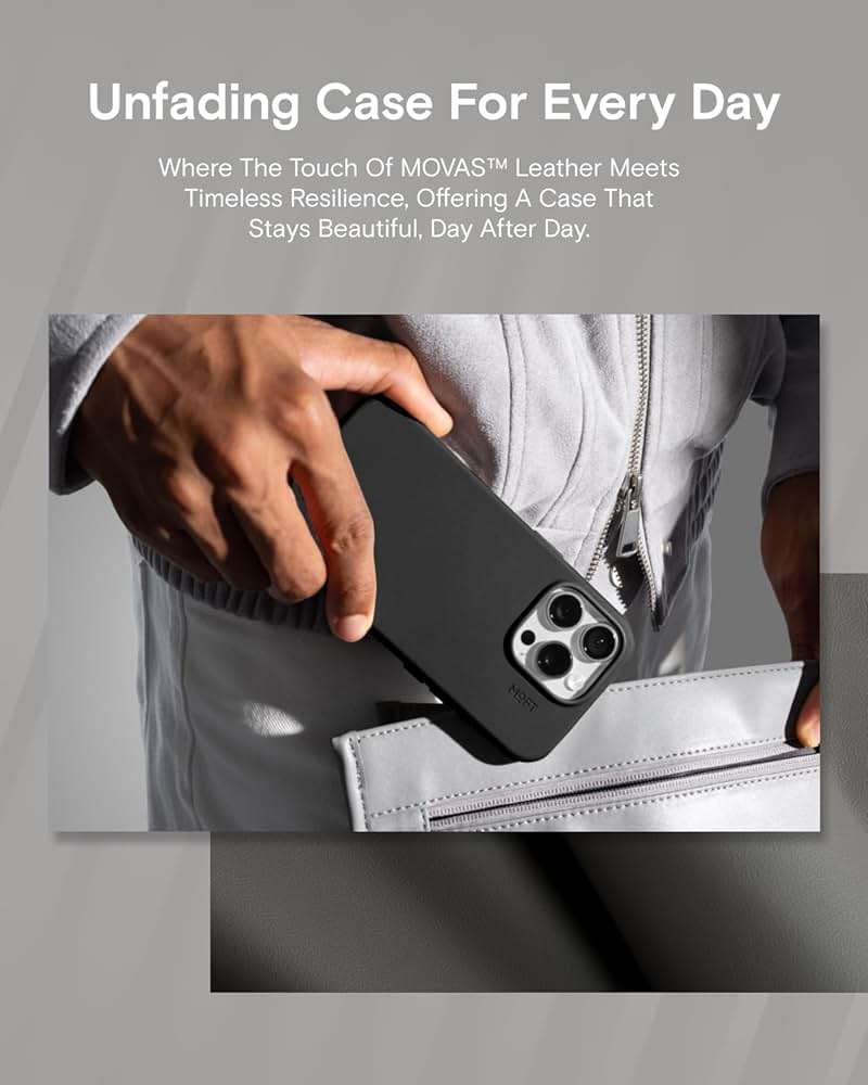 MOFT Snap Case MOVAS™ for iPhone 16 Pro Max Case, Compatible with MagSafe, Magnetic Premium Vegan Leather Phone Case with Smooth Feeling, Enduring Color Minimalist 6.9 inch Protective Case, Jet Black - Image 7
