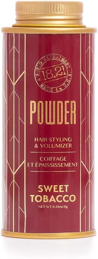 18.21 Man Made Hair Styling Powder for Men, Adds Volume, Texture, and Absorbs Oil with a Matte Finish, Flexible Hold, and Bold Sweet Tobacco Scent - Image 1