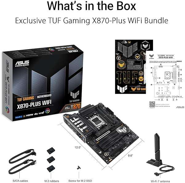 ASUS TUF Gaming X870-PLUS WiFi AMD AM5 X870 ATX Motherboard, 16+2+1, 80A SPS Power Stages, DDR5, PCIe 5.0 Ready, Four M.2 Slots, Wi-Fi 7, 2.5Gb LAN, HDMI, USB4® 40Gbps, SATA 6 Gbps, USB 20Gbps Type-C - Image 6
