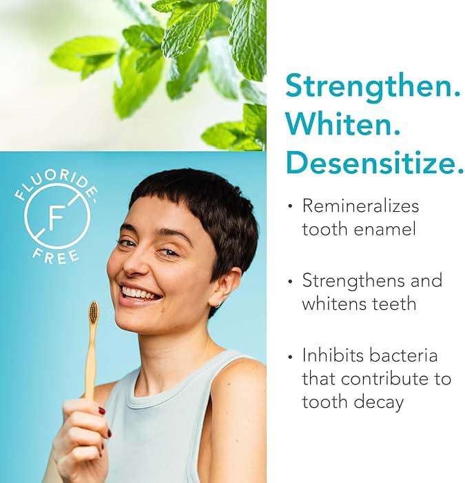 Biocidin Dentalmin Pro Hydroxyapatite Toothpaste - Mint Fluoride Free Toothpaste - Remineralizing & Whitening Toothpaste - Nano Hydroxyapatite for Sensitive Teeth - Enamel Support - SLS Free (3.4 oz) - Image 2