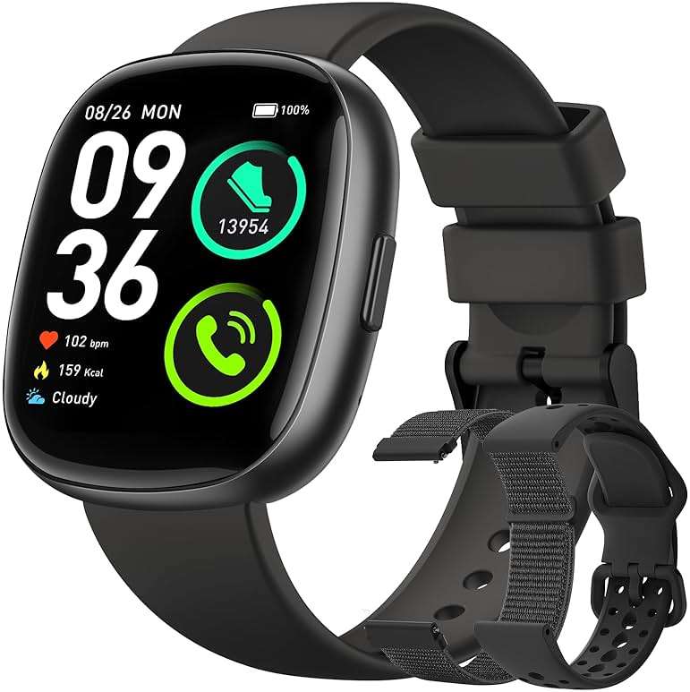 Smart Watches for Men Women Fitness: Fitness Tracker with Blutooth Call 24/7 Heart Rate SpO2 Sleep Monitor 5ATM Waterproof 120+ Sport Mode Activity Trackers Compatible iPhone Android Phones (3 Bands) - Image 1