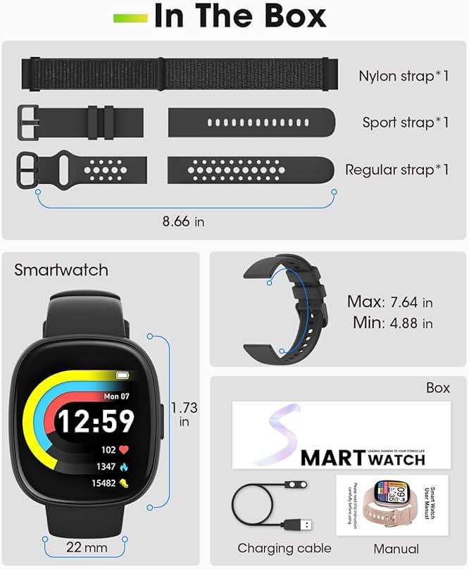 Smart Watches for Men Women Fitness: Fitness Tracker with Blutooth Call 24/7 Heart Rate SpO2 Sleep Monitor 5ATM Waterproof 120+ Sport Mode Activity Trackers Compatible iPhone Android Phones (3 Bands) - Image 8