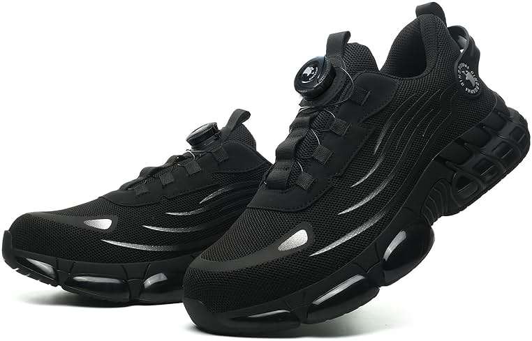 Steel Toe Shoes for Men Women Safety Work Shoes Air Cushion Construction Industrial Shoes Safety Shoes Lightweight Steel Toe Sneakers for Men - Image 1
