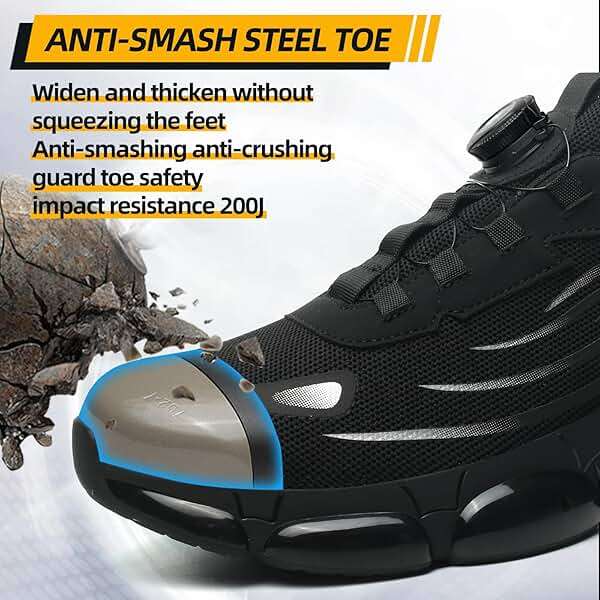 Steel Toe Shoes for Men Women Safety Work Shoes Air Cushion Construction Industrial Shoes Safety Shoes Lightweight Steel Toe Sneakers for Men - Image 2