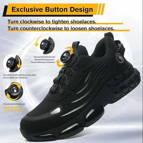 Steel Toe Shoes for Men Women Safety Work Shoes Air Cushion Construction Industrial Shoes Safety Shoes Lightweight Steel Toe Sneakers for Men - Image 4
