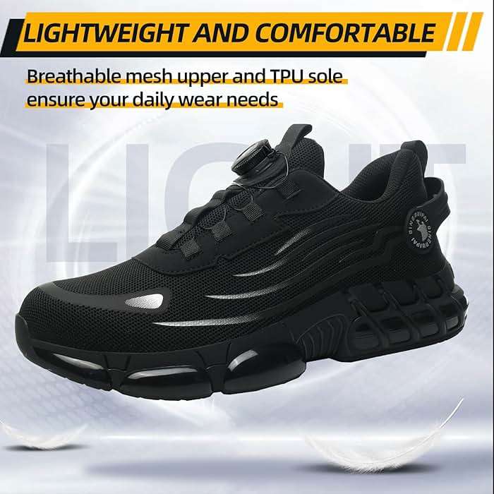 Steel Toe Shoes for Men Women Safety Work Shoes Air Cushion Construction Industrial Shoes Safety Shoes Lightweight Steel Toe Sneakers for Men - Image 5