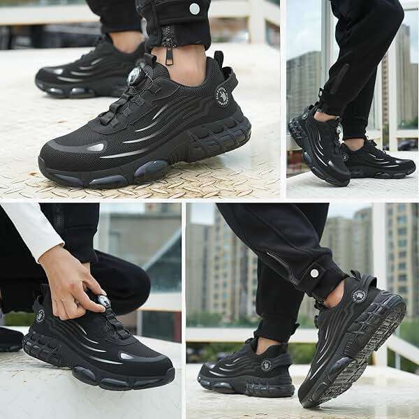 Steel Toe Shoes for Men Women Safety Work Shoes Air Cushion Construction Industrial Shoes Safety Shoes Lightweight Steel Toe Sneakers for Men - Image 6