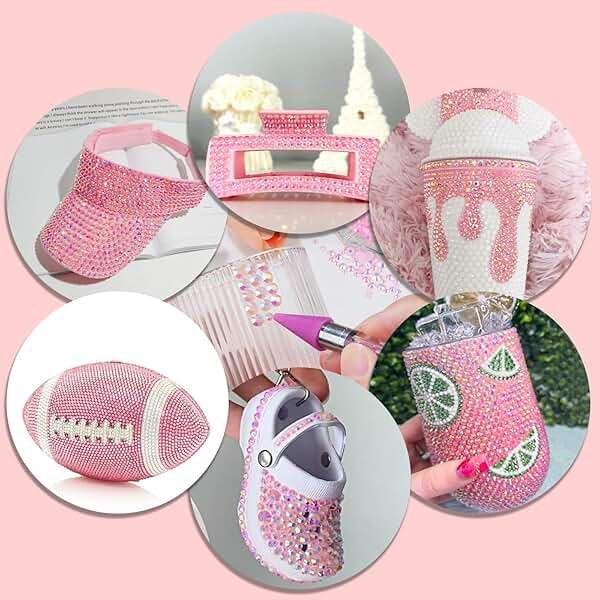 Canvalite 25000PCS Resin Jelly Rhinestones for Crafting, Pink AB Flatback Gems, Bedazzling Crystal with 5x2.5g B7000 Jewelry Glue and Tweezers Dotting Pen for DIY Crafts Clothing Shoes Nail Art - Image 6