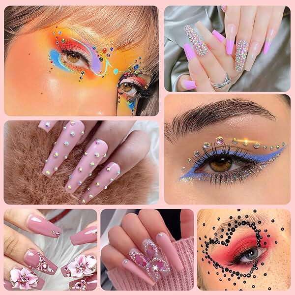 Canvalite 25000PCS Resin Jelly Rhinestones for Crafting, Pink AB Flatback Gems, Bedazzling Crystal with 5x2.5g B7000 Jewelry Glue and Tweezers Dotting Pen for DIY Crafts Clothing Shoes Nail Art - Image 7