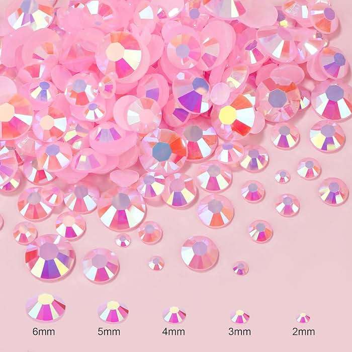 Canvalite 25000PCS Resin Jelly Rhinestones for Crafting, Pink AB Flatback Gems, Bedazzling Crystal with 5x2.5g B7000 Jewelry Glue and Tweezers Dotting Pen for DIY Crafts Clothing Shoes Nail Art - Image 8