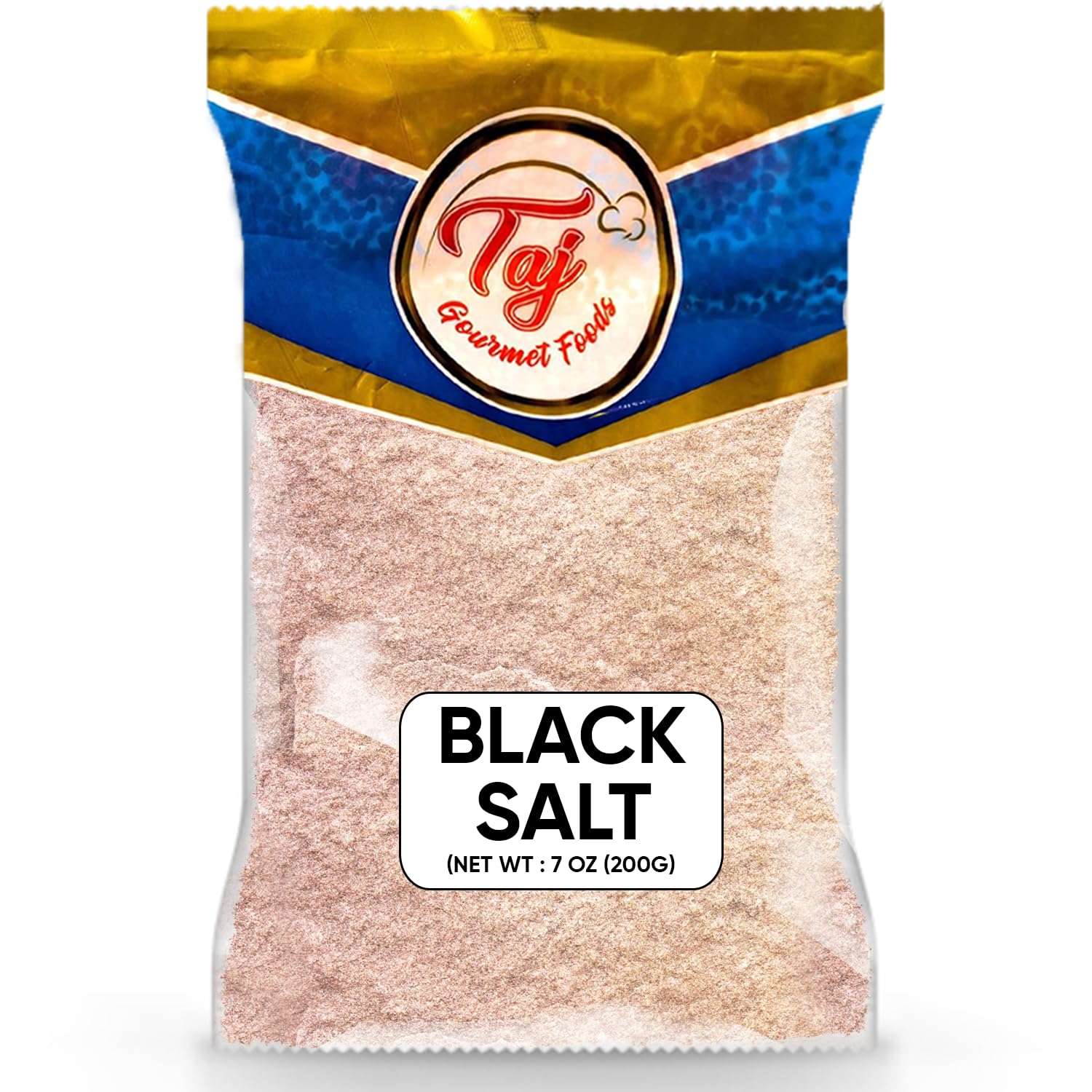 TAJ Black Salt Powder 7-Ounce (200g) | Kala Namak | Vegan & Gluten Friendly, GMO Free - Image 1