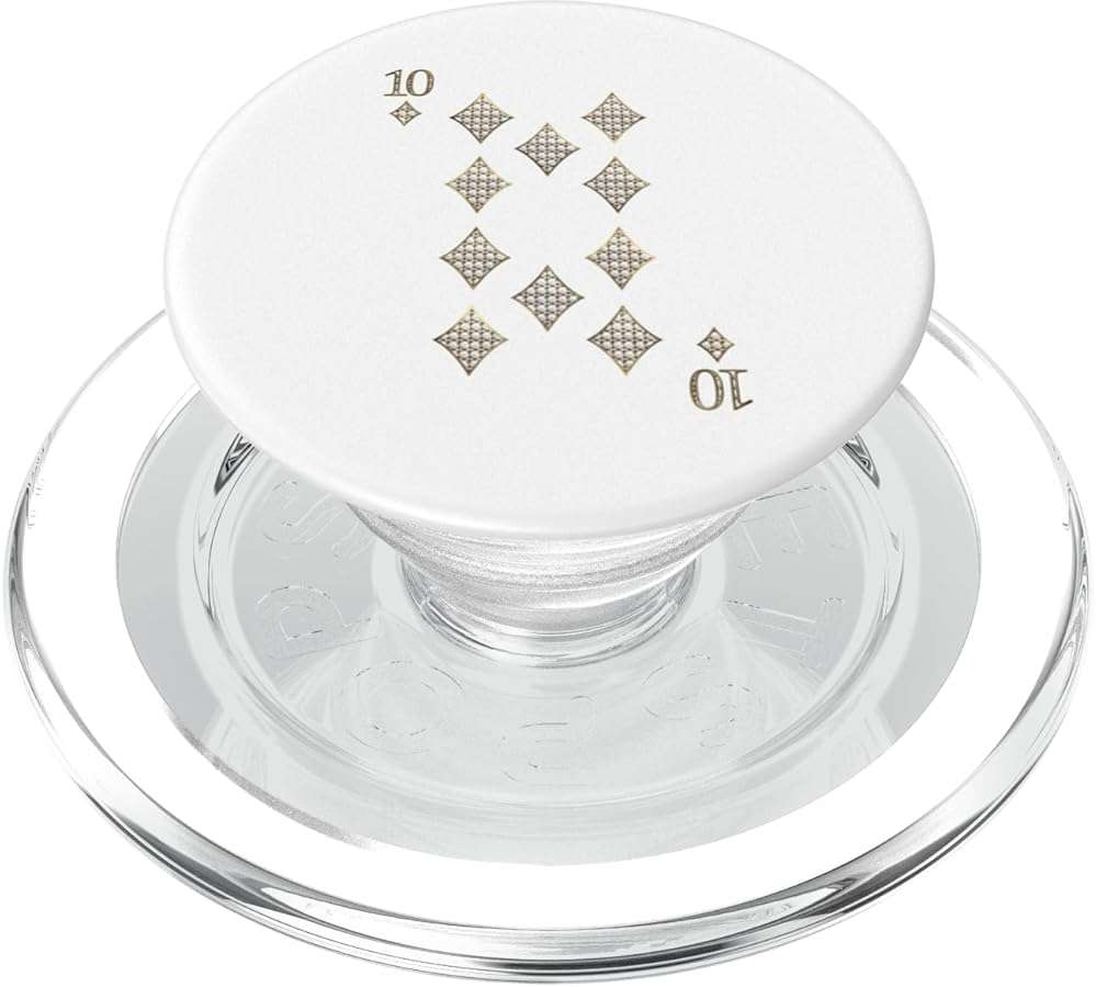 Ten (10) of Diamonds Poker Card Playing Card Blackjack Card PopSockets PopGrip for MagSafe - Image 1