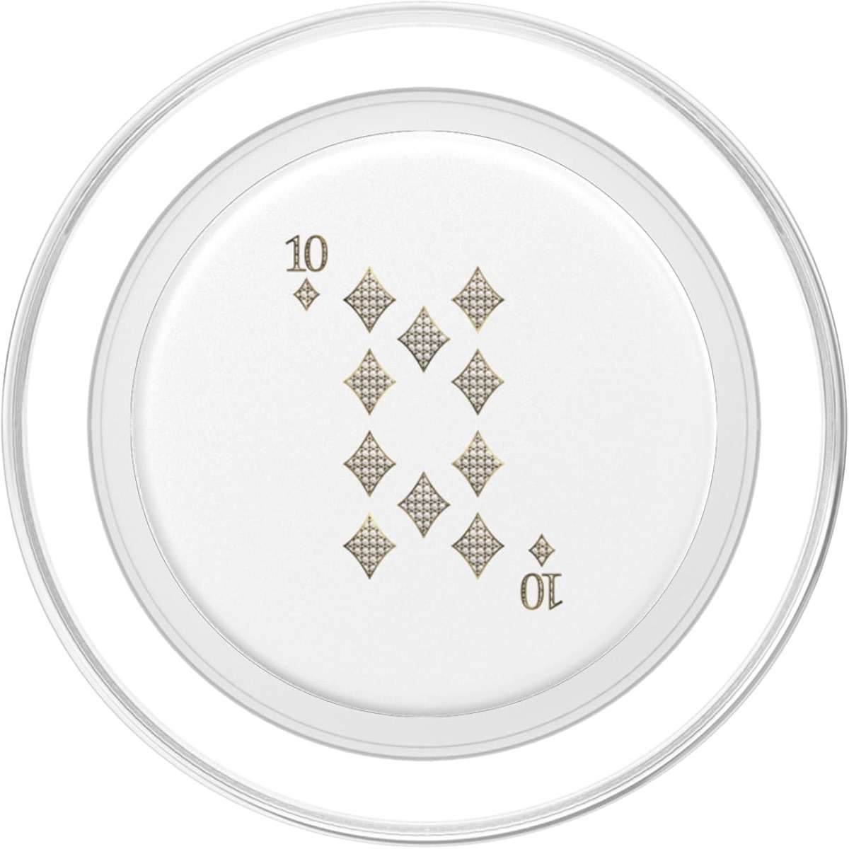Ten (10) of Diamonds Poker Card Playing Card Blackjack Card PopSockets PopGrip for MagSafe - Image 2
