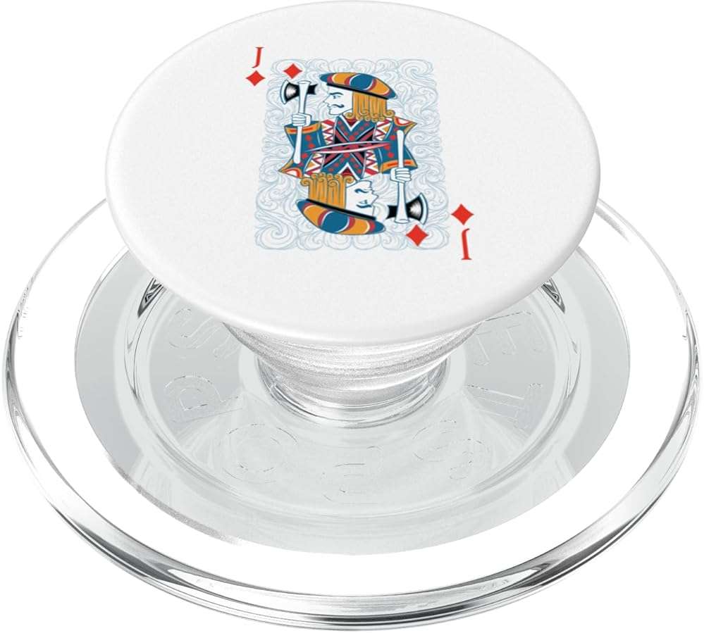 Jack Diamonds Poker Card Playing Card Blackjack Card PopSockets PopGrip for MagSafe - Image 1