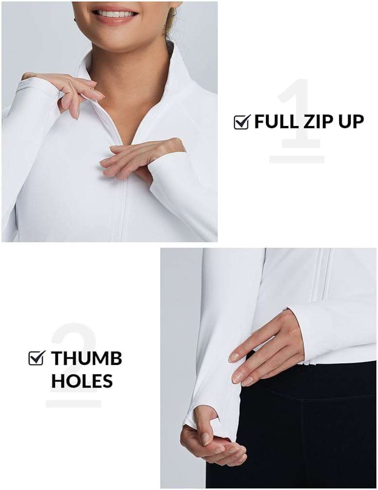 baleaf Women's Fleece Jacket for Running Zip Up Jackets Cold Weather Gear Workout Bbl Tights Yoga - Image 4