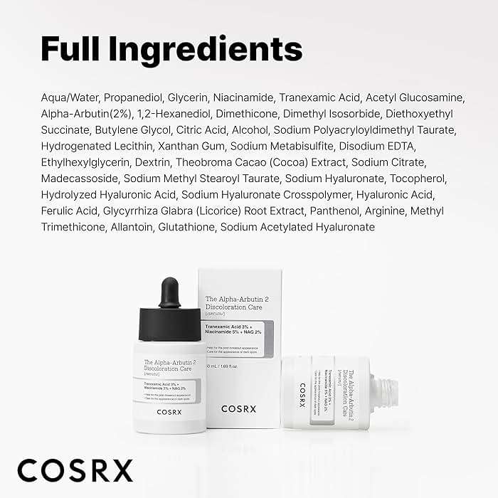 COSRX 2% Alpha Arbutin Discoloration Care Face Serum with Niacinamide, Glutathione & Tranexamic Acid, Serum to Target Dark Spots and Hyperpigmentation, Daily Korean Skin Care, 1.7 fl oz - Image 8