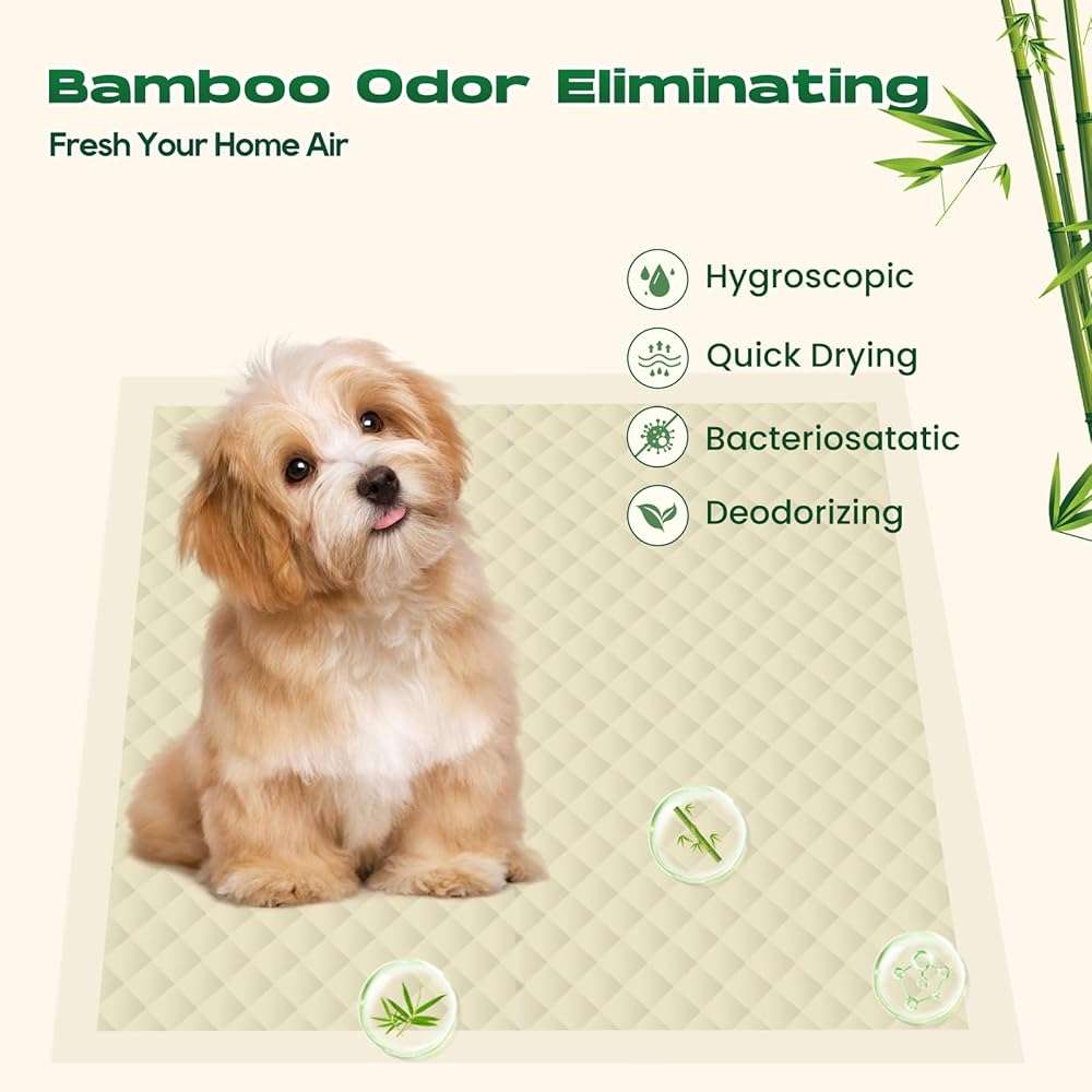 DOGGO DOUG Puppy Pads 100 Count Small 22x22in Bamboo Training Pads Deodorizing Leakproof Quick Drying Dog Pee Pads Super Absorbent Disposable Pee Pads for Dogs Puppies, Doggie, Cats, Rabbits - Image 5