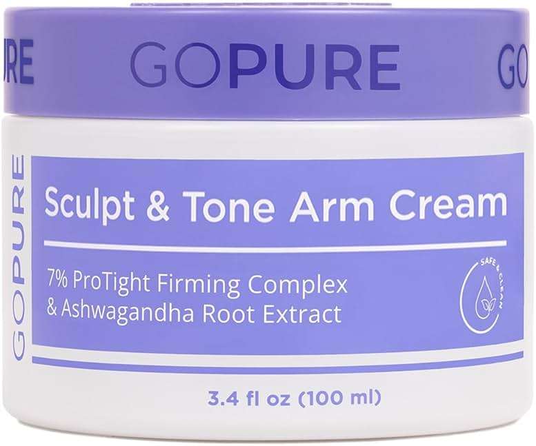 goPure Sculpt & Tone Arm Cream - Firming & Tightening Cream - Smooths, Lifts, Sculpts the Look Of Arms - ProTight Complex - Rice Protein, Shea Butter, Avocado - Clinically Tested - All Skin Types - Image 1