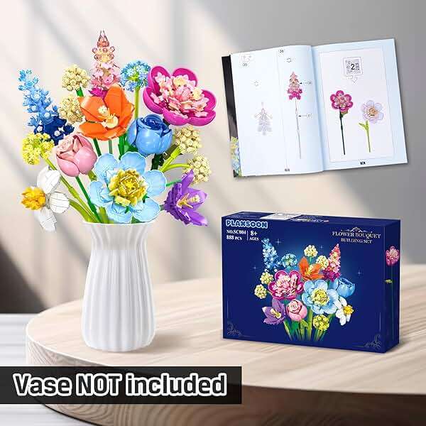 PLAXSOON Flower Bouquet Building Set, 888 PCS Botanical Collection Building Block Toy, Flowers Rose Plant Home Decor, Mothers Day Valentine's Day Birthday Gift for Adults Women Boys Girls 8+ - Image 9