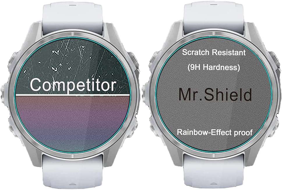 Mr.Shield Screen Protector compatible with Garmin Fenix 8 [43mm] (AMOLED/SAPPHIRE) [Tempered Glass] [3-PACK] [Japan Glass with 9H Hardness] - Image 5