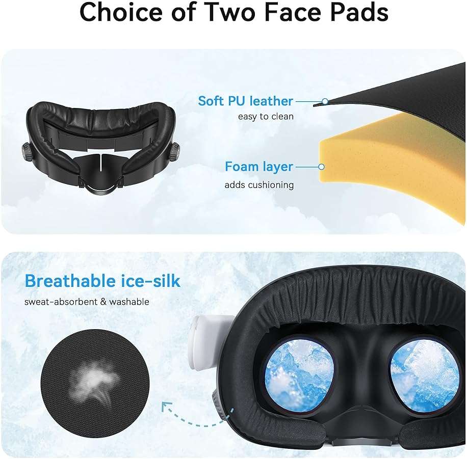 AMVR FC3 Facial Interface Face Pad Compatible with Meta/Oculus Quest 3 Accessories, with Knob Adjustable, NOT Compatible with Meta Quest 3S - Image 4