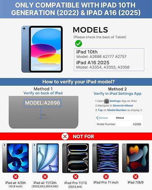 typecase Folio iPad 11th/10th Gen Keyboard Case (11" A16 2025 & 10.9" 2022) – Magnetic Wireless Detachable Keyboard, 7-Color Backlight, Thin & Light, Pencil Holder – Marine Blue - Image 2