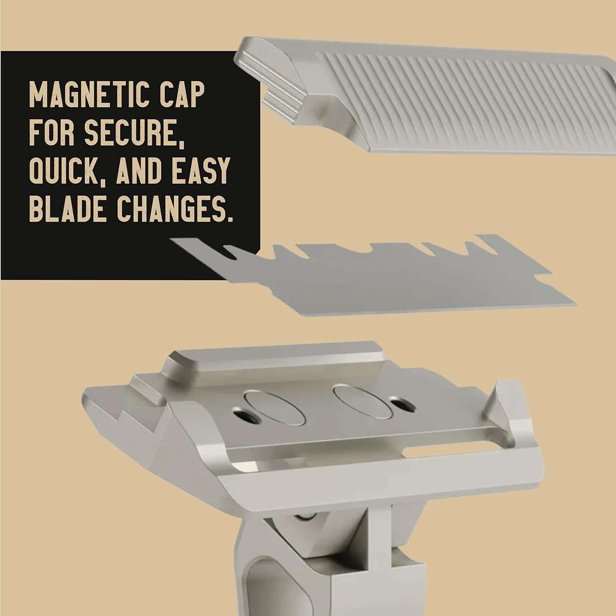PROOF Select Single Blade Razor for Men with Pivoting Head Made in USA - CNC Machined Aluminum Easy Blade Replacement - Includes Genuine Leather Travel Case, Suction Cup Holder and Safety Razor Blades - Image 6