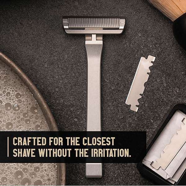 PROOF Select Single Blade Razor for Men with Pivoting Head Made in USA - CNC Machined Aluminum Easy Blade Replacement - Includes Genuine Leather Travel Case, Suction Cup Holder and Safety Razor Blades - Image 8