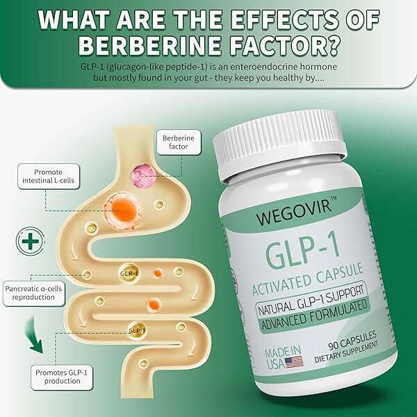 GLP-1 Supplement for Weight Loss & Appetite Control for Men and Women, Berberine & Green Coffee Extract, GLP-1 Boosting for Hunger & Metabolism Support, GLP-1 Levels & Overall Health - 90 Capsules - Image 3