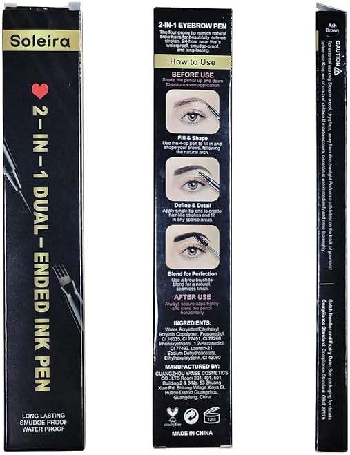 Eyebrow Pen, Soleira Waterproof Eyebrow Pencil with 4 Tip Microblading Eyebrow Pen and Dual-ended Eyebrows Brush, for Natural-Looking Brows, Long-Lasting, Blonde - Image 9