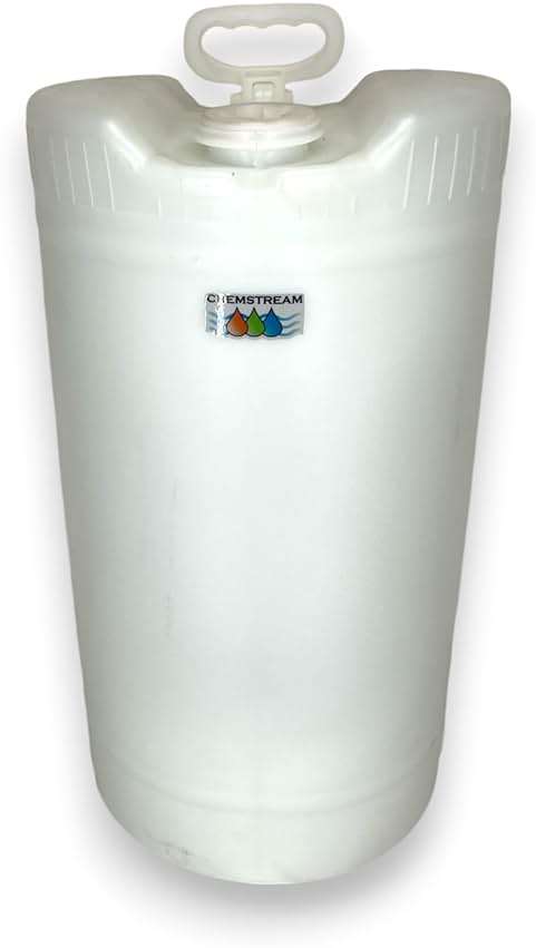 CHEMSTREAM | 15 Gallon Drum | Tight Head Drum | Emergency Water Storage | Chemical Storage | 2" & 3/4" Fittings | Food Grade | BPA Free | HDPE | UN Rated (Clear) - Image 1