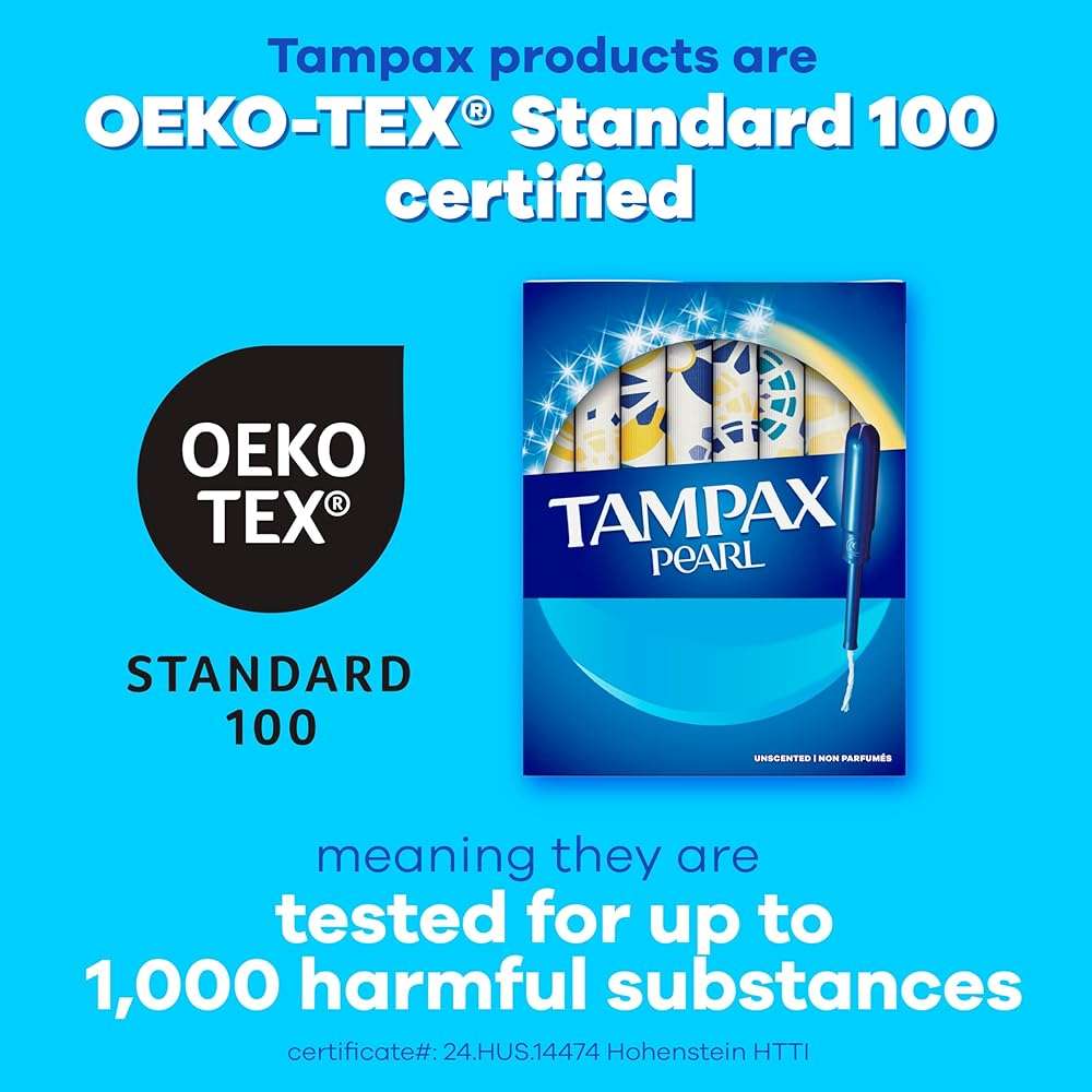 Tampax Pearl Tampons for Women Multipack, with LeakGuard Braid, Super/Ultra Absorbency, Unscented, 56 Count - Image 5