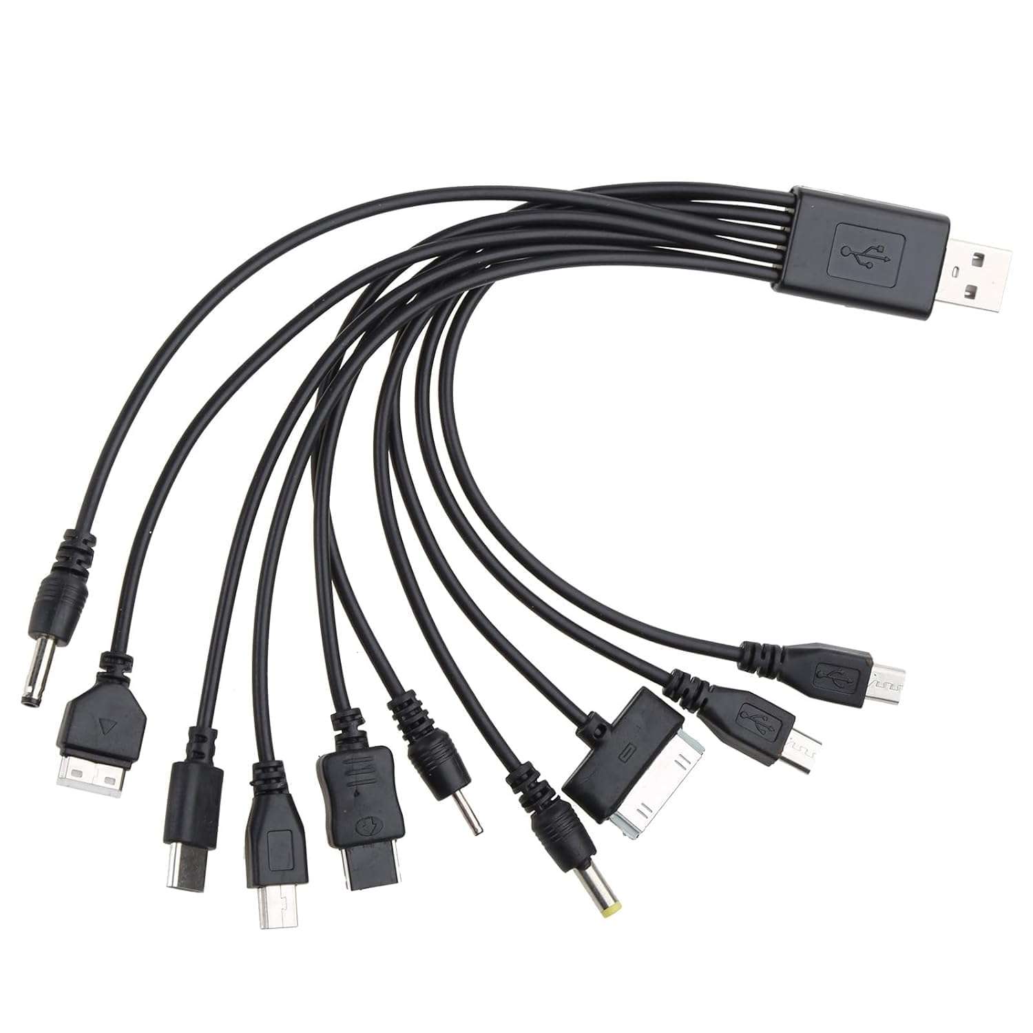 Zenarao 10 in 1 USB Cables - 20CM/7.87in Universal USB to Multi Plug Cell Phone Charger for Smartphones - Image 1
