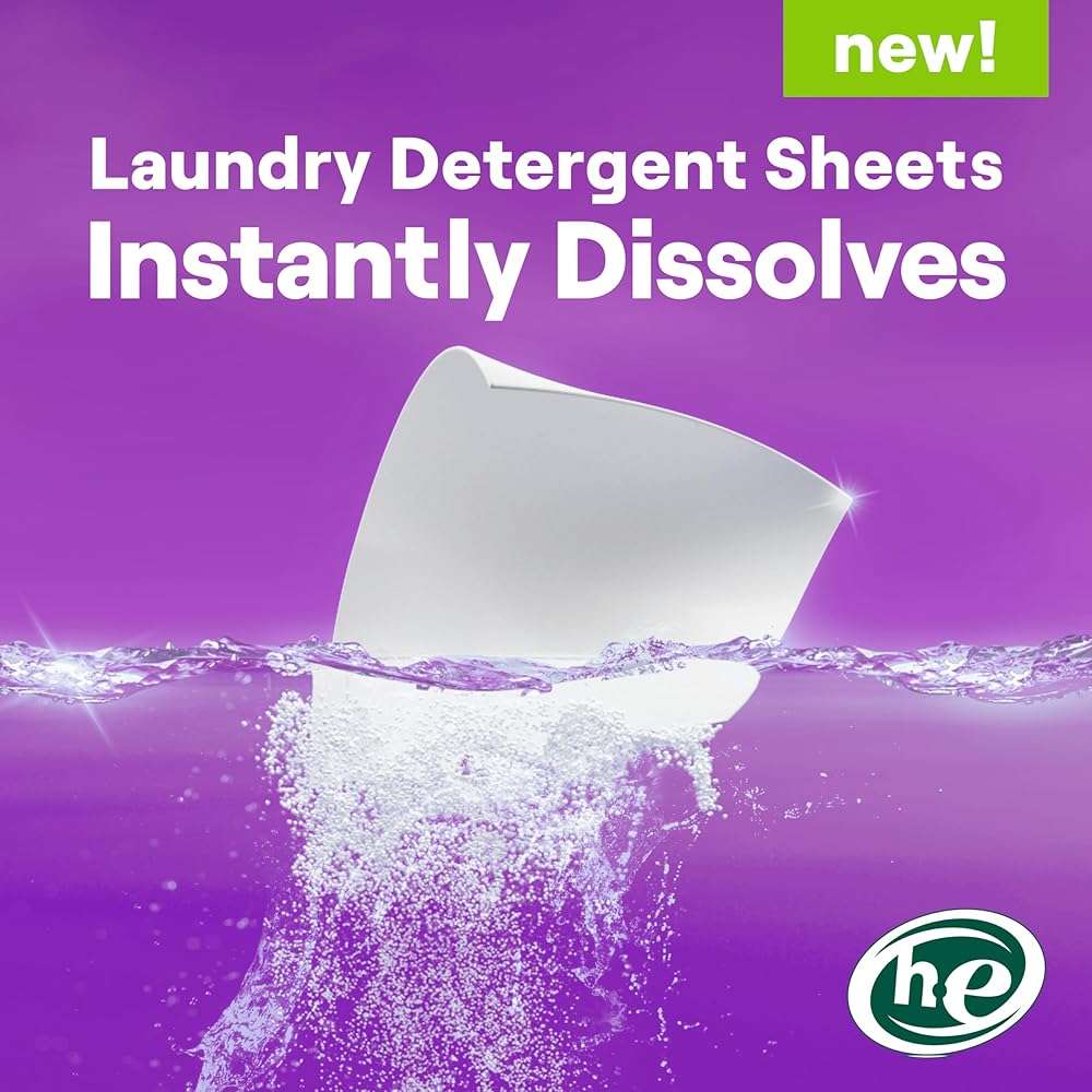 Seventh Generation Laundry Detergent Sheets, Up to 64 Loads, Fresh Lavender Scent, Removes Tough Stains, 0% Dyes and Artificial Fragrances, Safer for your family - Image 4