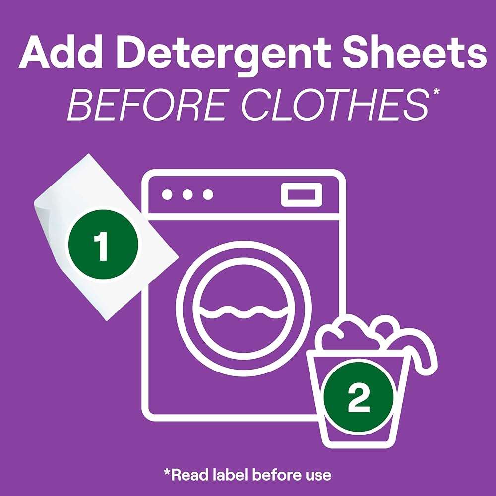 Seventh Generation Laundry Detergent Sheets, Up to 64 Loads, Fresh Lavender Scent, Removes Tough Stains, 0% Dyes and Artificial Fragrances, Safer for your family - Image 9