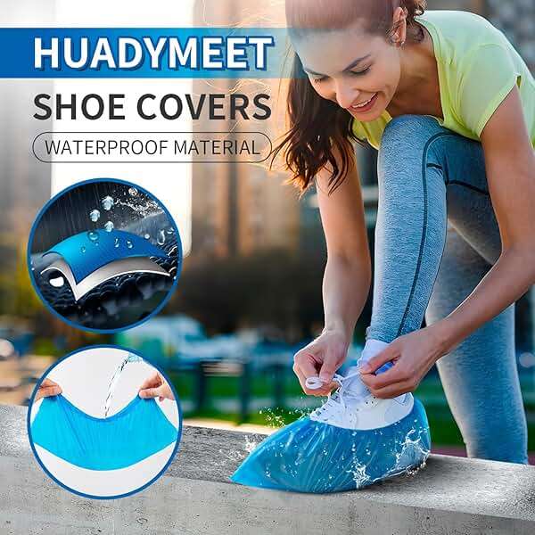 HUADYMEET Shoe Covers Disposable Non Slip For Indoors 100Pack(50 Pairs) Waterproof Shoes Protector Cover Durable Boot Booties Covers，Blue - Image 6