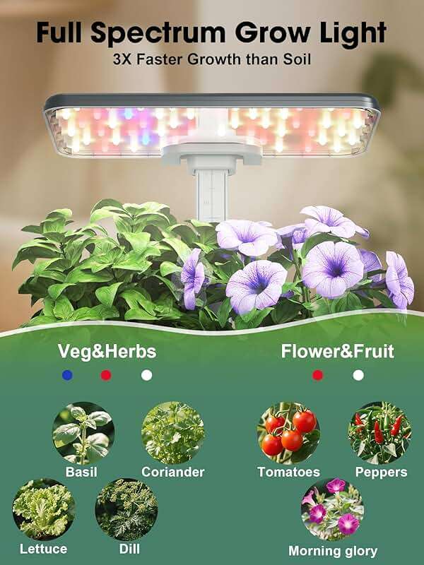 Homeleafy Hydroponics Growing System Kit, 8 Pods Smart Indoor Herb Garden with WiFi App Control, Seeds Pod Kit,LED Grow Light,Stainless Steel Herbs Planter for Lettuce,Basil,Gardening Gifts - Image 5