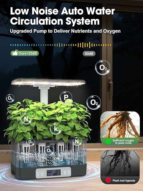 Homeleafy Hydroponics Growing System Kit, 8 Pods Smart Indoor Herb Garden with WiFi App Control, Seeds Pod Kit,LED Grow Light,Stainless Steel Herbs Planter for Lettuce,Basil,Gardening Gifts - Image 6