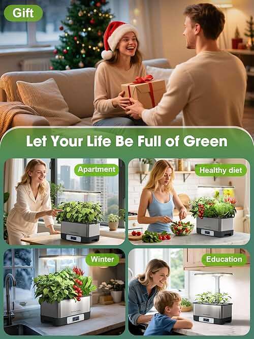 Homeleafy Hydroponics Growing System Kit, 8 Pods Smart Indoor Herb Garden with WiFi App Control, Seeds Pod Kit,LED Grow Light,Stainless Steel Herbs Planter for Lettuce,Basil,Gardening Gifts - Image 7