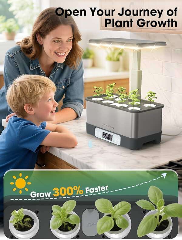 Homeleafy Hydroponics Growing System Kit, 8 Pods Smart Indoor Herb Garden with WiFi App Control, Seeds Pod Kit,LED Grow Light,Stainless Steel Herbs Planter for Lettuce,Basil,Gardening Gifts - Image 8