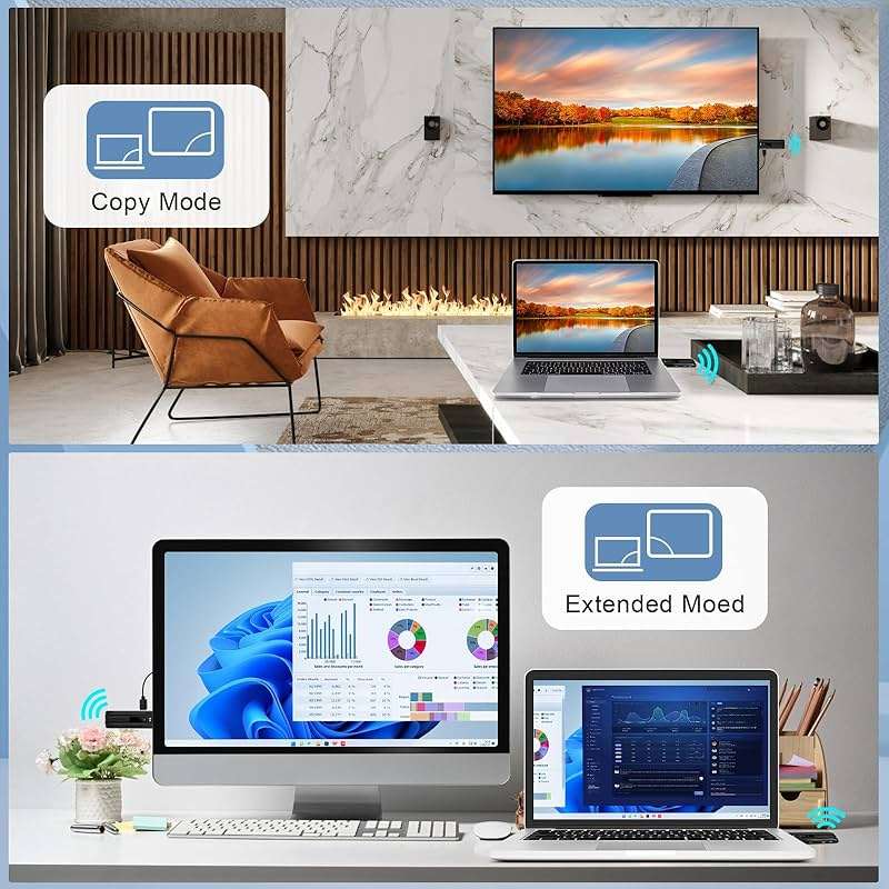 Beyn Wireless HD Transmitter and Receiver,2026 Upgraded LED Display,4K Decode & 1080P Output,Plug and Play Wireless HD Extender,Compatible with PC/Laptop/Camera/HDTV/Projector/TV Box - Image 5
