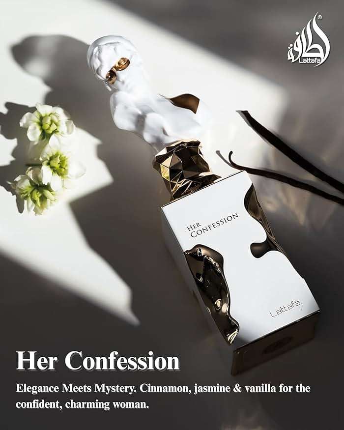 Lattafa Her Confession - Vanilla, Floral, Amber, Musk - Eau de Parfum Long-Lasting Fragrance for Women, 3.40 Ounce / 100 ml - Image 6