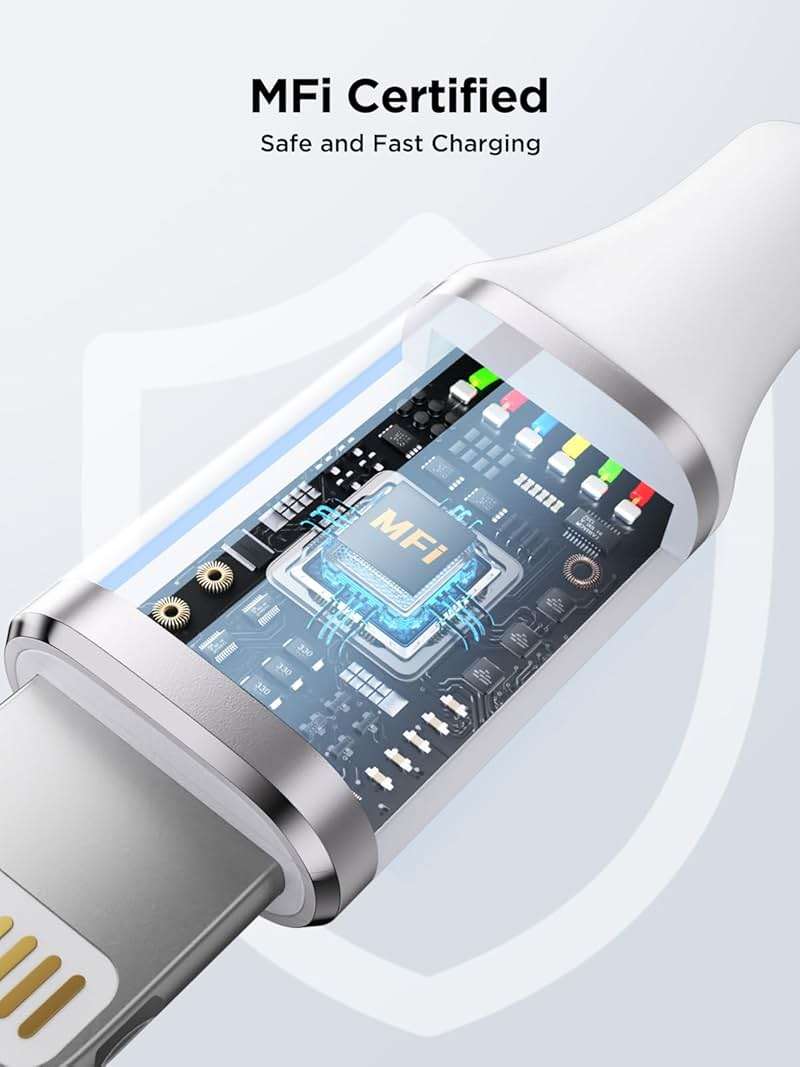 iPhone Charger [Apple MFi Certified] 6FT iPhone Charger Cord Fast Charging USB to Lightning Cable Braided USB Phone Cable Cord Compatible with iPhone 14 13 12 11 Pro Max XR XS X 8 7 6 Plus SE, iPad - Image 2