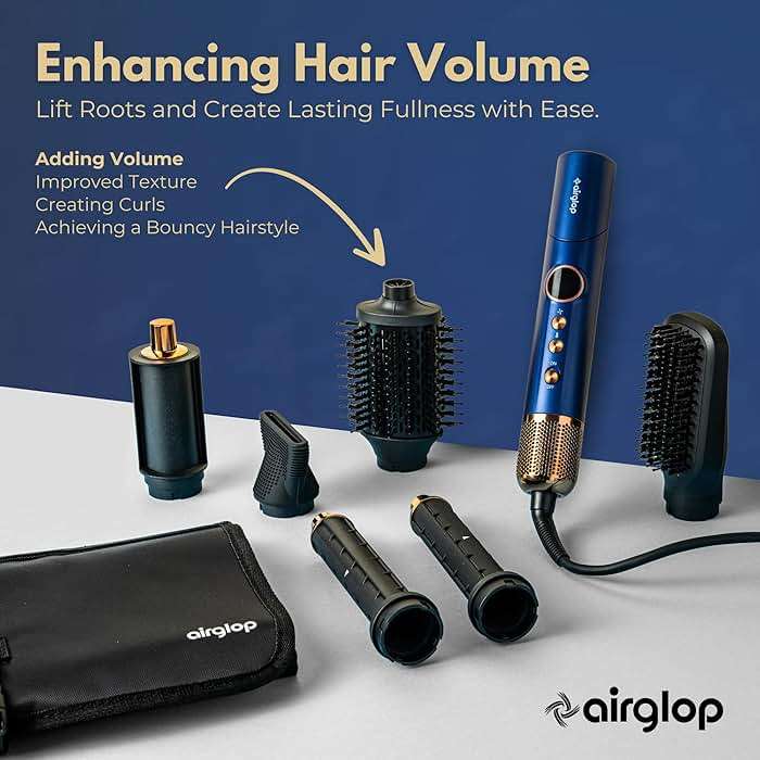 Hair Dryer Brush 6-in-1 Air Styler – Fast-Drying 110,000 RPM Ionic Blow Dryer with Straightener & Curler Attachments, Hair Styling Tools, Multi-Styler with Auto-Wrap Curlers, Best Gift for Girl/Women - Image 3