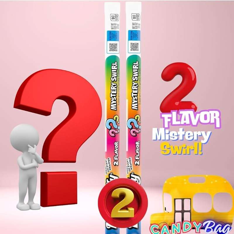 (PACK OF 10) Taffy Rope Lover’s 5 Flavors Variety - 10 Large Pieces of Unique Ropes Candy - Blue Raspberry, Strawberry, Green Apple, Banana, and Mystery Swirl Flavor - Comes With One Bus Resealable ZipBag - Image 3