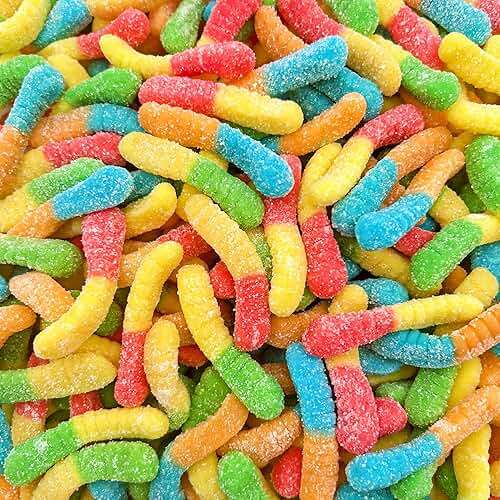 Sour Gummy Worms | 1 Pound Bag | Assorted Fruit Flavors | Neon Sour Gummies for Parties, Dessert Decorating, Snacking, and Candy Buffets | Classic Chewy Candy - Image 1