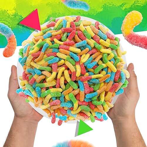 Sour Gummy Worms | 1 Pound Bag | Assorted Fruit Flavors | Neon Sour Gummies for Parties, Dessert Decorating, Snacking, and Candy Buffets | Classic Chewy Candy - Image 5